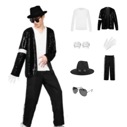 Michael Jackson Costume Cosplay Dance Star Halloween Carnival Superstar Singer Party Boys 80s 90s Hip Hop Stage Outfits