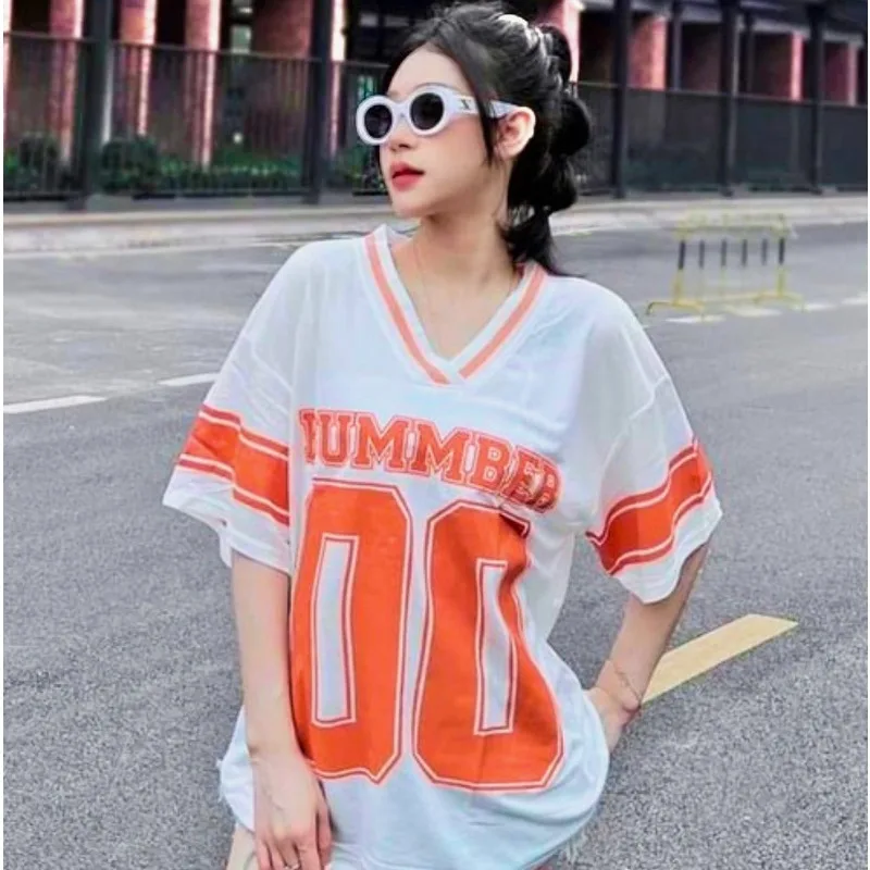 

Hot Sale Women's Plus Size Women's V-neck Short-sleeved T-shirt Outdoor Leisure Sports Style Loose and Comfortable T-shirt