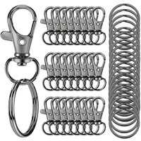 30 pieces Rotary lobster buckle with flat key ring 15 pieces Key ring 15 pieces Key ring decoration Handcrafted 32mm / 1.25in