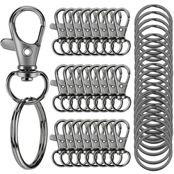 30 pieces Rotary lobster buckle with flat key ring 15 pieces Key ring 15 pieces Key ring decoration Handcrafted 32mm / 1.25in