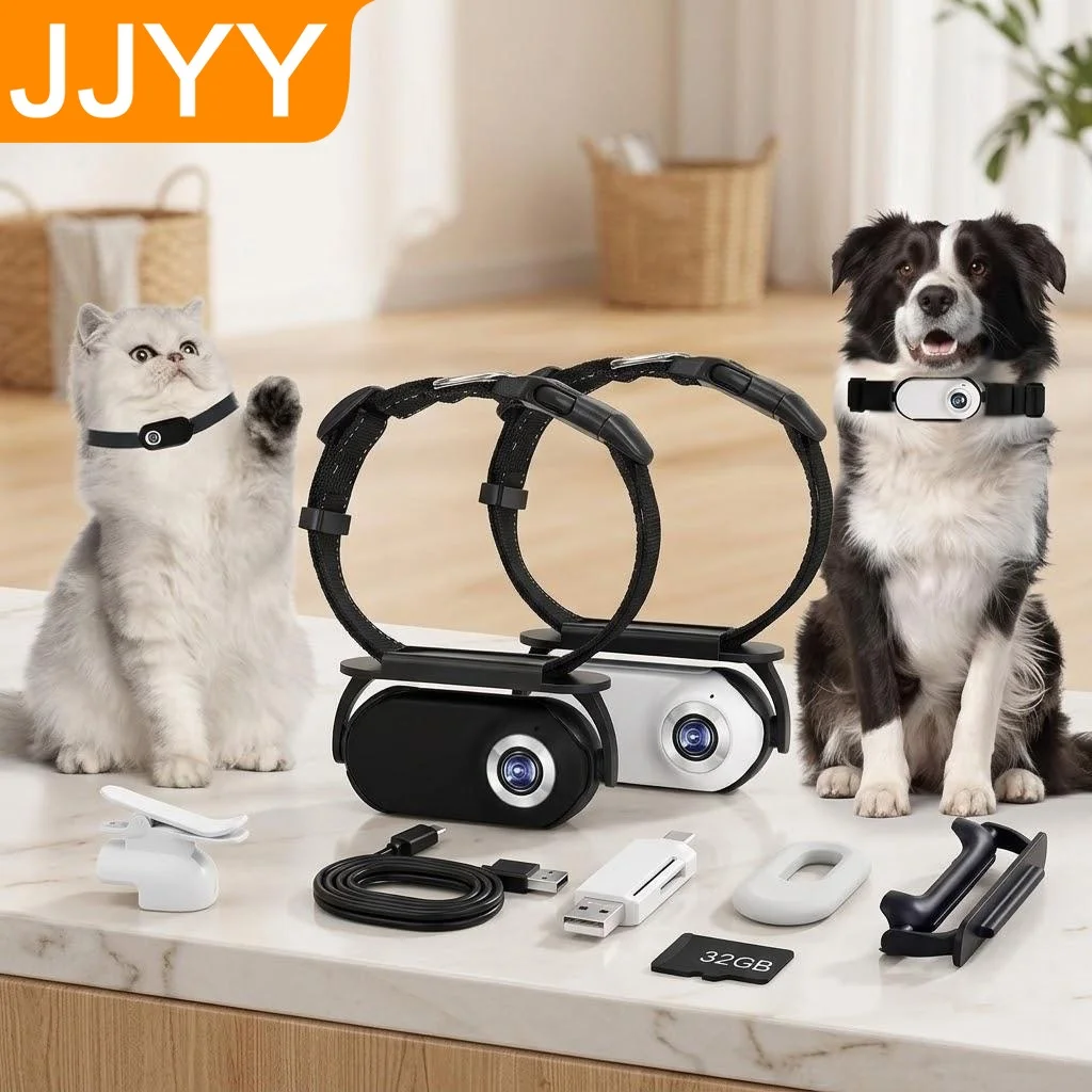 

1080P HD Wireless Pet Camera Collar Mini Body Cam for Dogs Cats Indoor Outdoor Sports Action Video Recording Dog Accessories