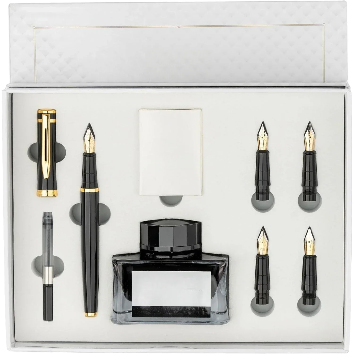 

Pen Gift set, including ink bottle, 6 ink cartridges, ink refill converter, 4 replacement nib, Premium packaging