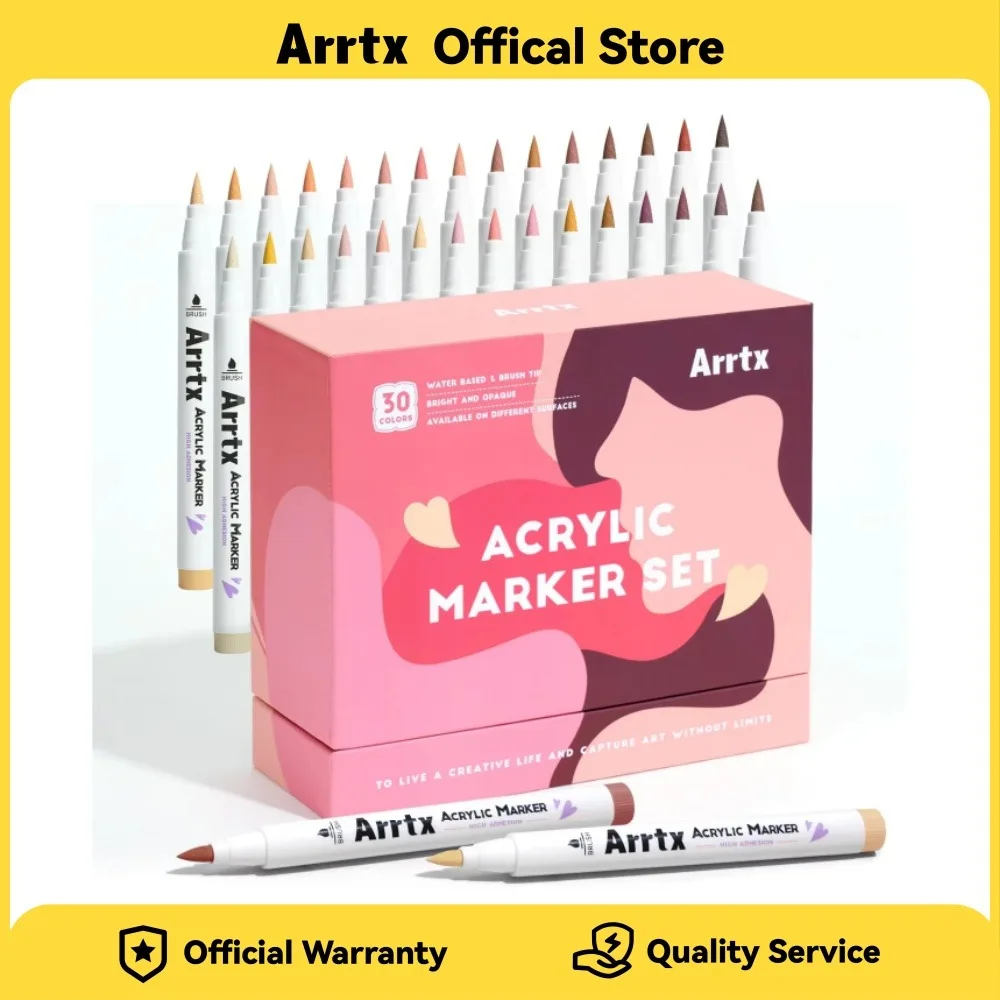 

Arrtx 30 Colors Skin Color Acrylic Paint Pens Skin Tone Paint Markers Paint Pens for Artists Adults Coloring Drawing