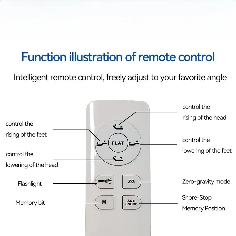 Wireless remote control foldable electric adjustment bed frame | Comfortable iron base, multi-mode support, suitable for apartm