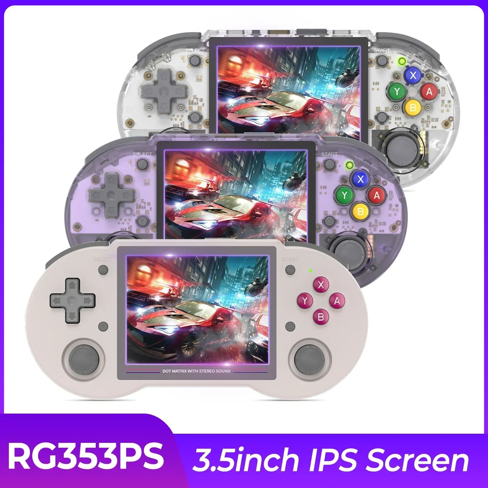 ANBERNIC RG353PS 64 Bit Handheld Game Console Linux System 3.5-inch IPS Screen Retro Game Player HDMI-compatible 2.4G/5G Wifi