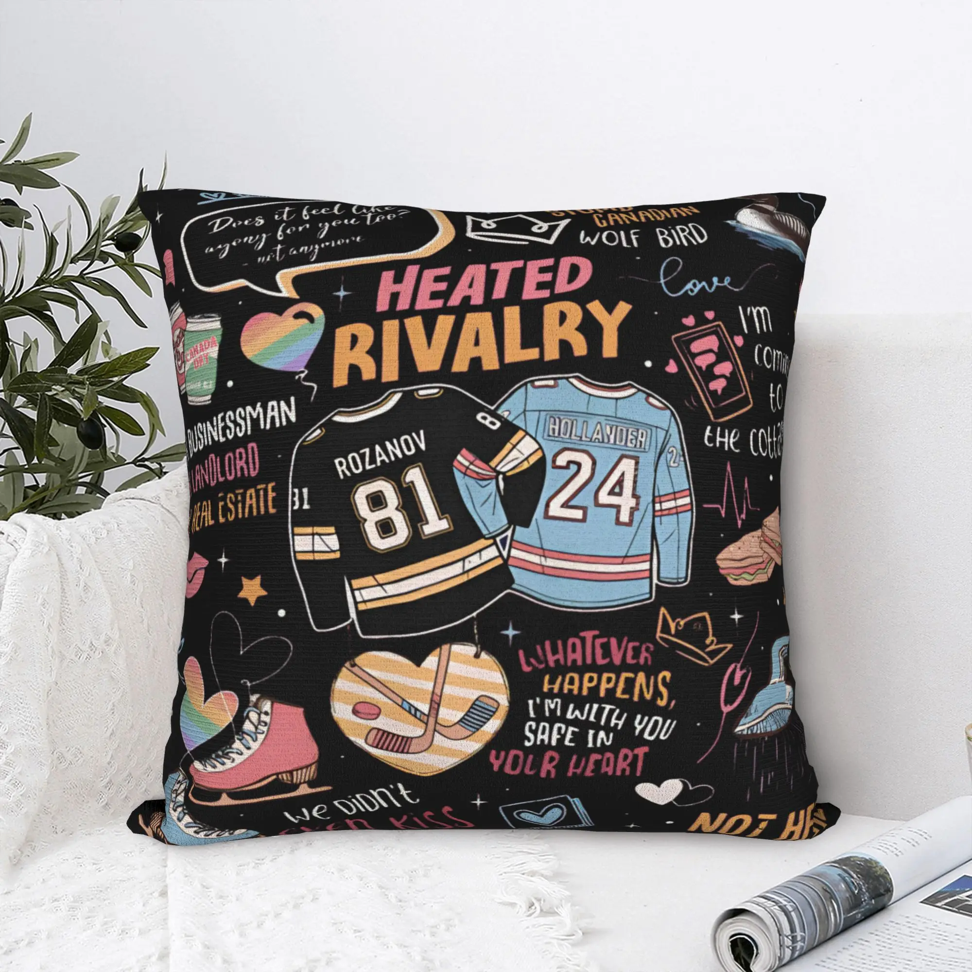 Pillow Case Heated Rivalry Romance Hollanov Romance Book Soft  Pillow Cover For Wedding Party Home Decor Funny Pillowcases