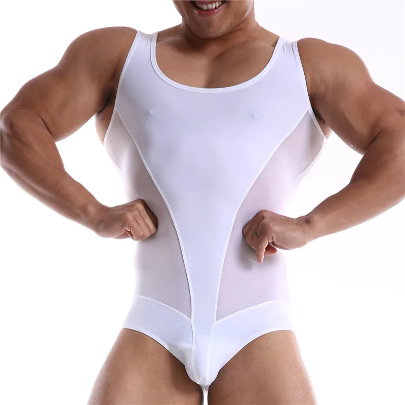 

New Men Bodysuits One-piece Body Shapers Men's Leotard Slim Bodybuilding Wrestling Singlet Underwear Muscle Gym Tight Jumpsuit
