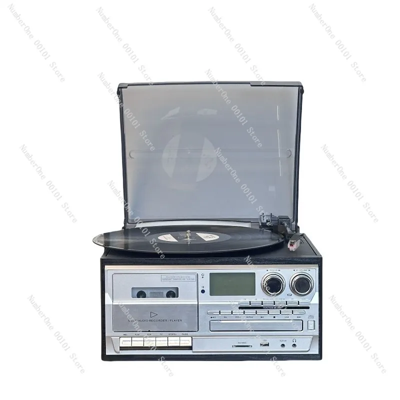 10-in-1 Vinyl Record Player Retro Phonograph for Living Room Decor Gift
