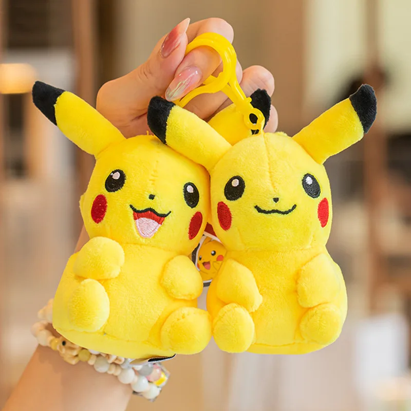 

Pokemon Plush Keychain Pikachu 12cm Plush Keychains Keyring Doll Pendant Toy Christmas Child Gifts