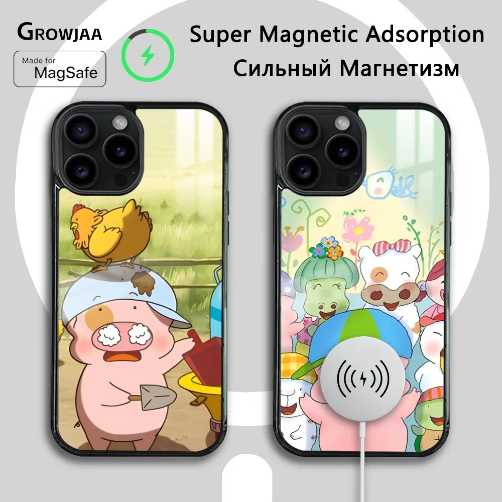 

Cute McDull And Little Turtle Phone Case For iPhone 16 15 14 13 12 11 Pro Max Plus Mini Magsafe Mirror Wireless Magnetic Cover