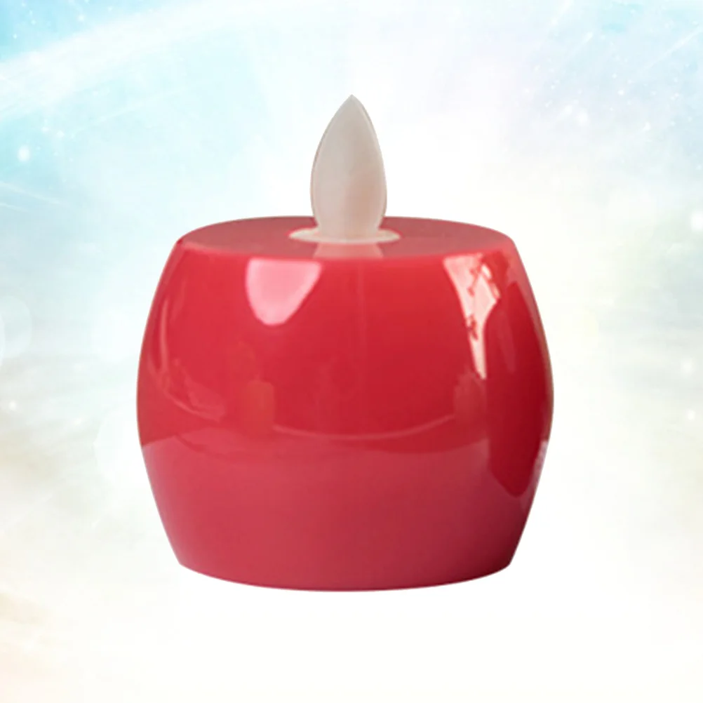 LED محاكاة أضواء التفاح الأحمر بالطاقة الخفقان لهب Tealight رومانسية الزخرفية ضوء ليلة مصباح حزب بار