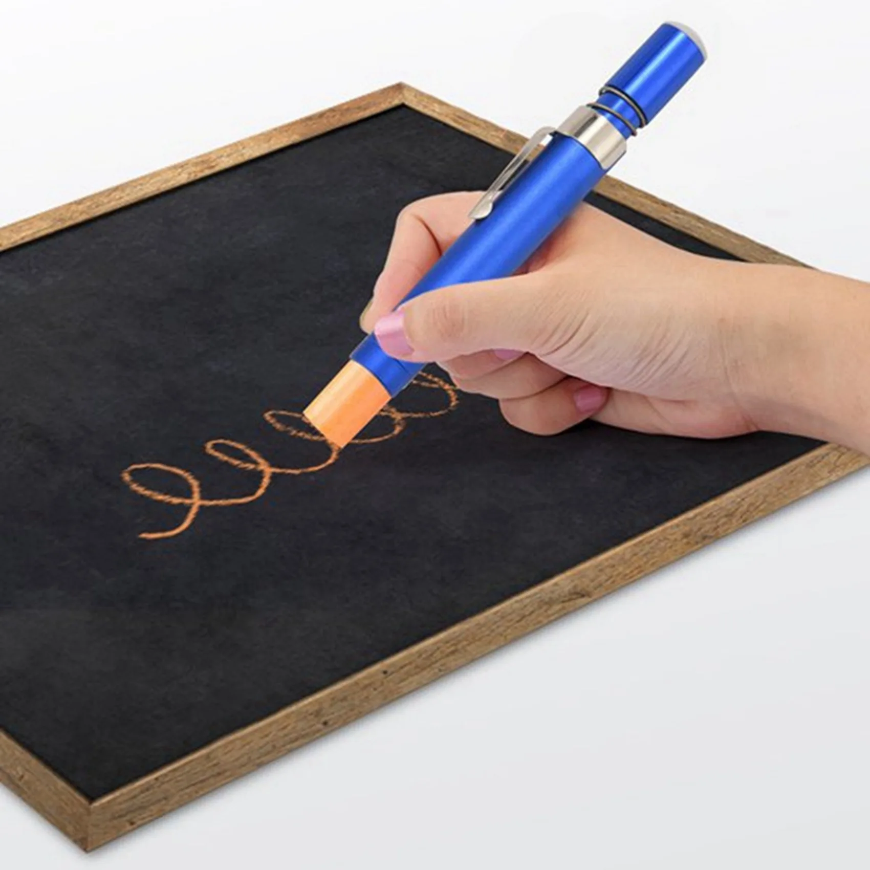 

Exquisite-4 Pcs Aluminum Alloy Chalk Holder Chalk Set For Teachers Dust-Free Chalk Clip Chalk Extender Chalk Clip