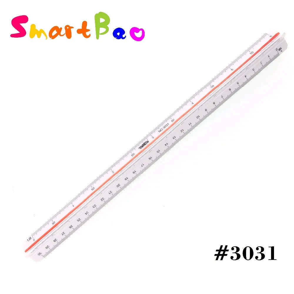 30cm Architect's Scale Ruler Three-sided Plastic Ruler Used By Architects Small Scales #3031