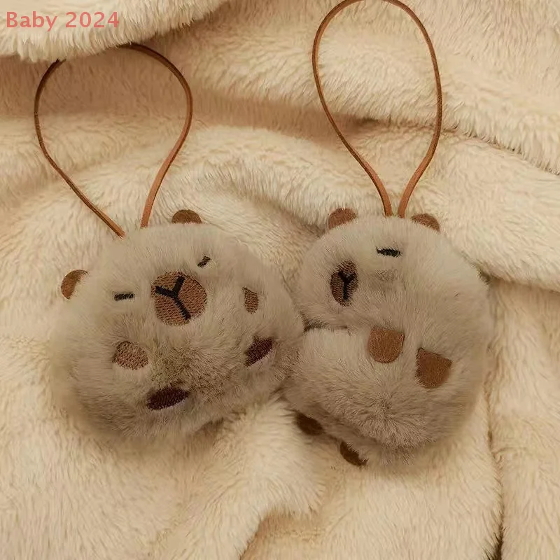 かわいいぬいぐるみカピバラキーホルダー抗ロストマーク名札キーホルダー子供のための幼稚園バックパックペンダント装飾