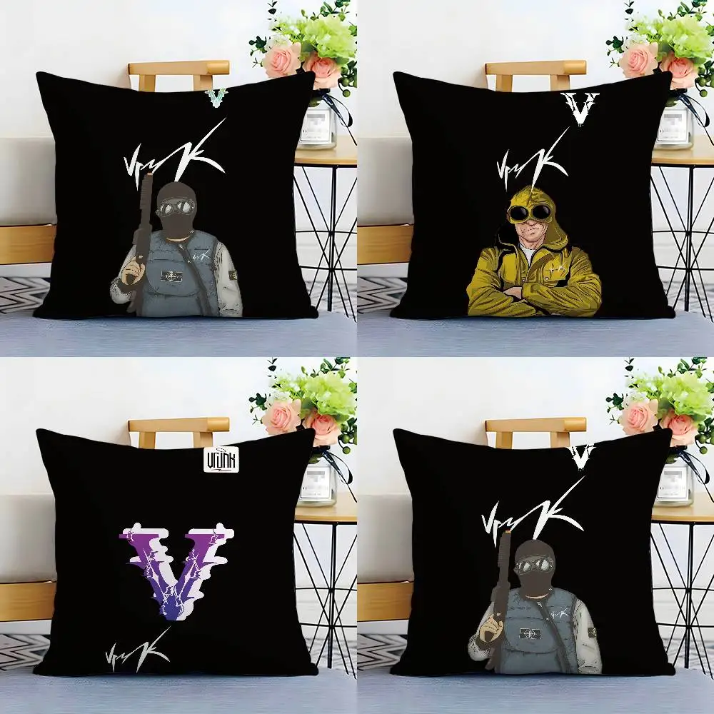 IMD Stylish V-VrunkS Pillow Case Sofa Decorative Home Double-sided Printing Short Plush Cushion Pillow Cover Holiday Gift