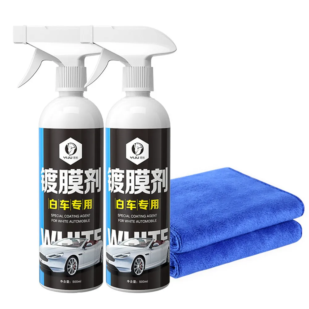 White Car Ceramic Car Coating 500ML 9H Nano Liquid Glass Plated Crystal Hydrophobic Waterproof Polishing Paint Hardness