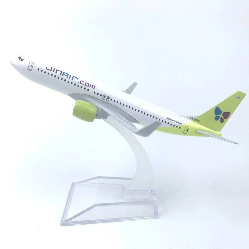 Korea Airways Model B737 16cm JIN AIR Airplane Metal Alloy 1/400 Scale Passenger Planes With Landing Gear Collection Display