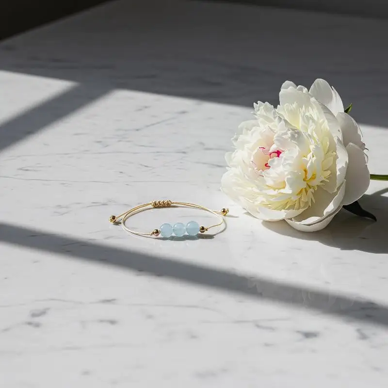 Minimalist Bracelet with Adjustable Beads Elegant Handmade Gift for Mom