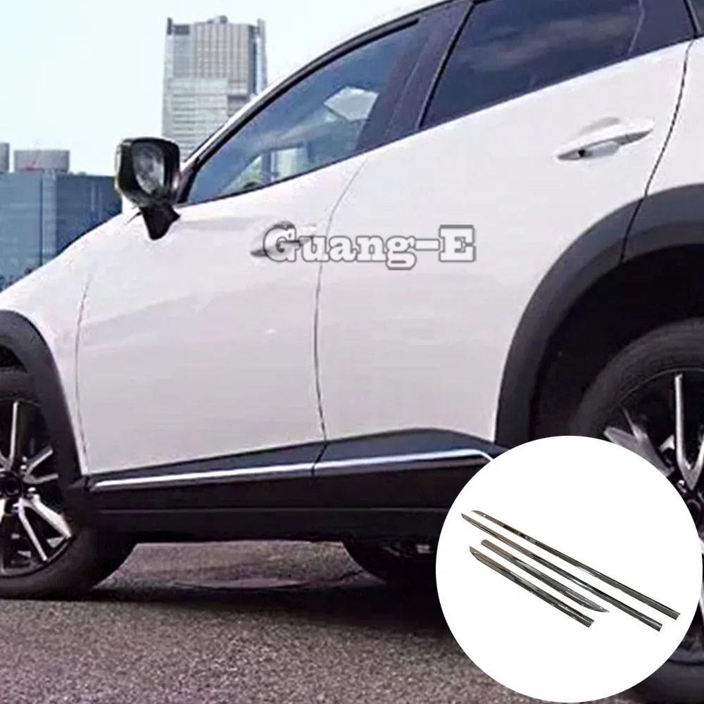 

Cover Detector ABS Chrome Side Door Body Trim Stick Strip Molding Accessories For Mazda CX-3 CX3 2017 2018 2019 2020 2021 2022