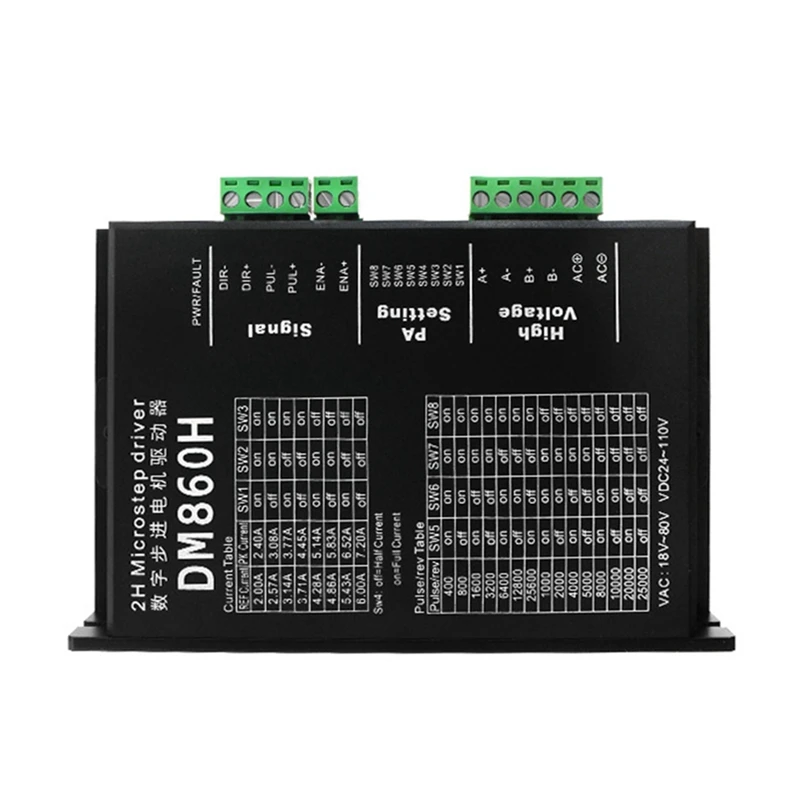 DM860H DSP Digital Microstep Driver Stepper Motor Controller 2-Phase For 23 34 Series Stepper Motor