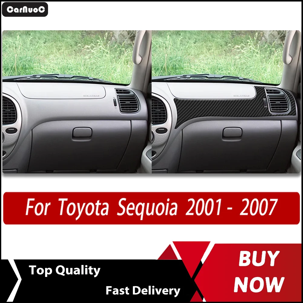 

Carbon Fiber Car Interior Upgrade Kit - Above the glove compartment Trim Decals For Toyota Sequoia XK30 XK40 2001- 2007