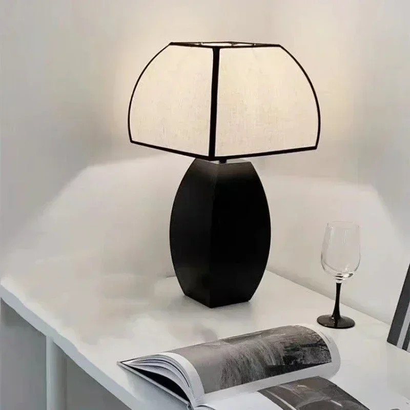 

2025 Medieval Vintage Table Lamp Retro Fabric Desk Lamp Soft Decoration Ornaments Bedroom Living Room Home Decor Hotel Lamparas