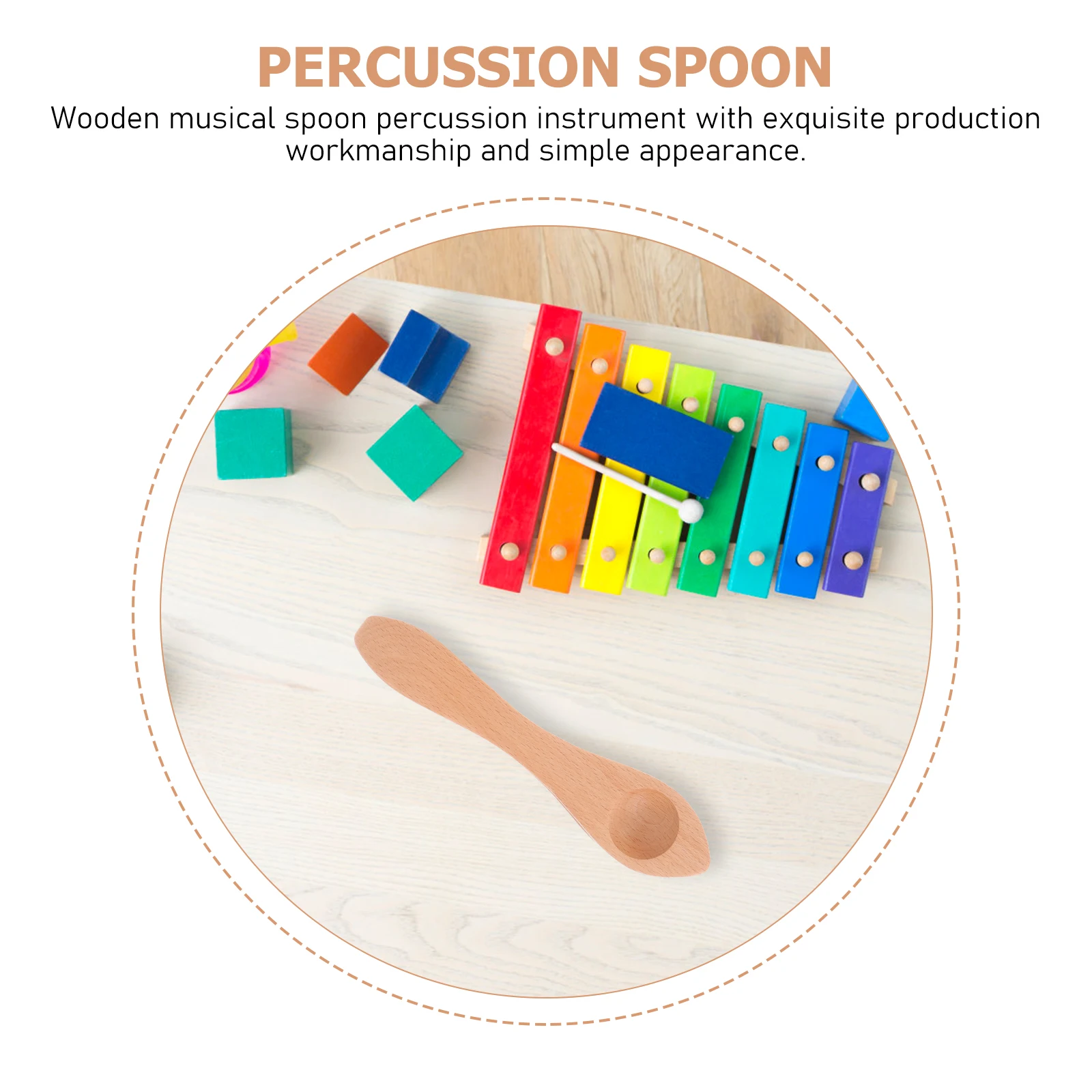 

Wooden Musical Spoon Natural Durable Percussion Instrument Folk Educational For Stage Performance Wood Folk