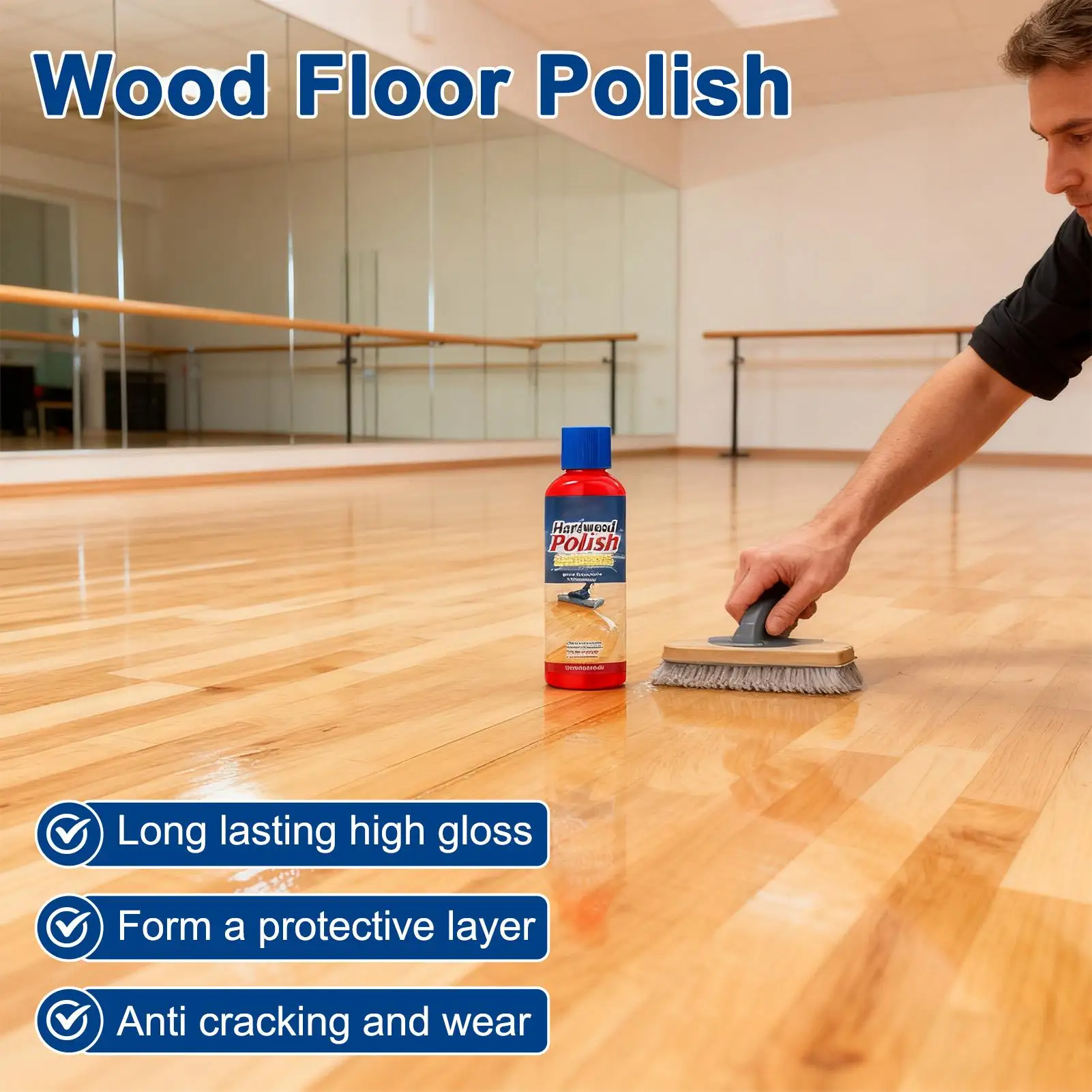 Wood FloorPolish Scratch Repair Waterproof 100ml Hardwood Floor Cleaner and PolishAgent for Bedroom Entryway Living Room