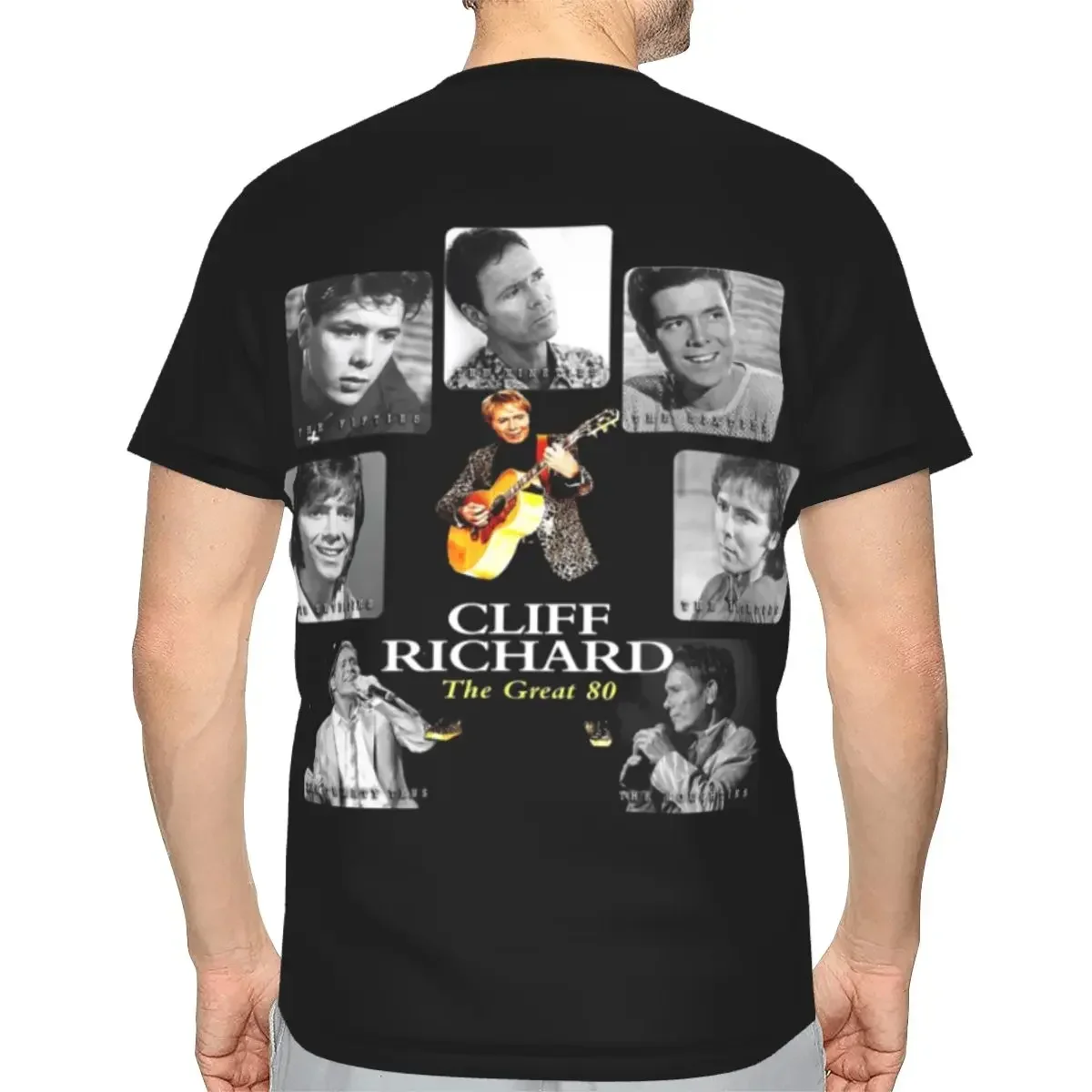 American Legend Singer Songwriter Actor Cliff Richard polyester T-Shirt Men'sFashion T Shirts Men Crew Neck Short Sleeve