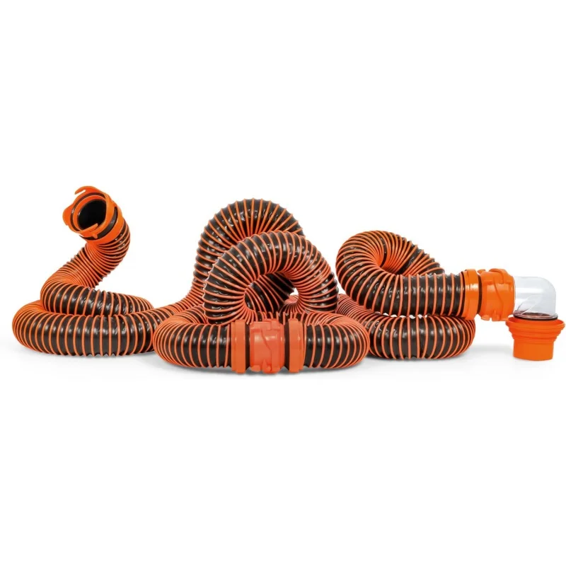 Rhino Extreme 20-Foot RV Sewer Hose Kit - Crush Resistant TPE Technology - Swivel Fittings for Secure Connection - RV Heavy Duty