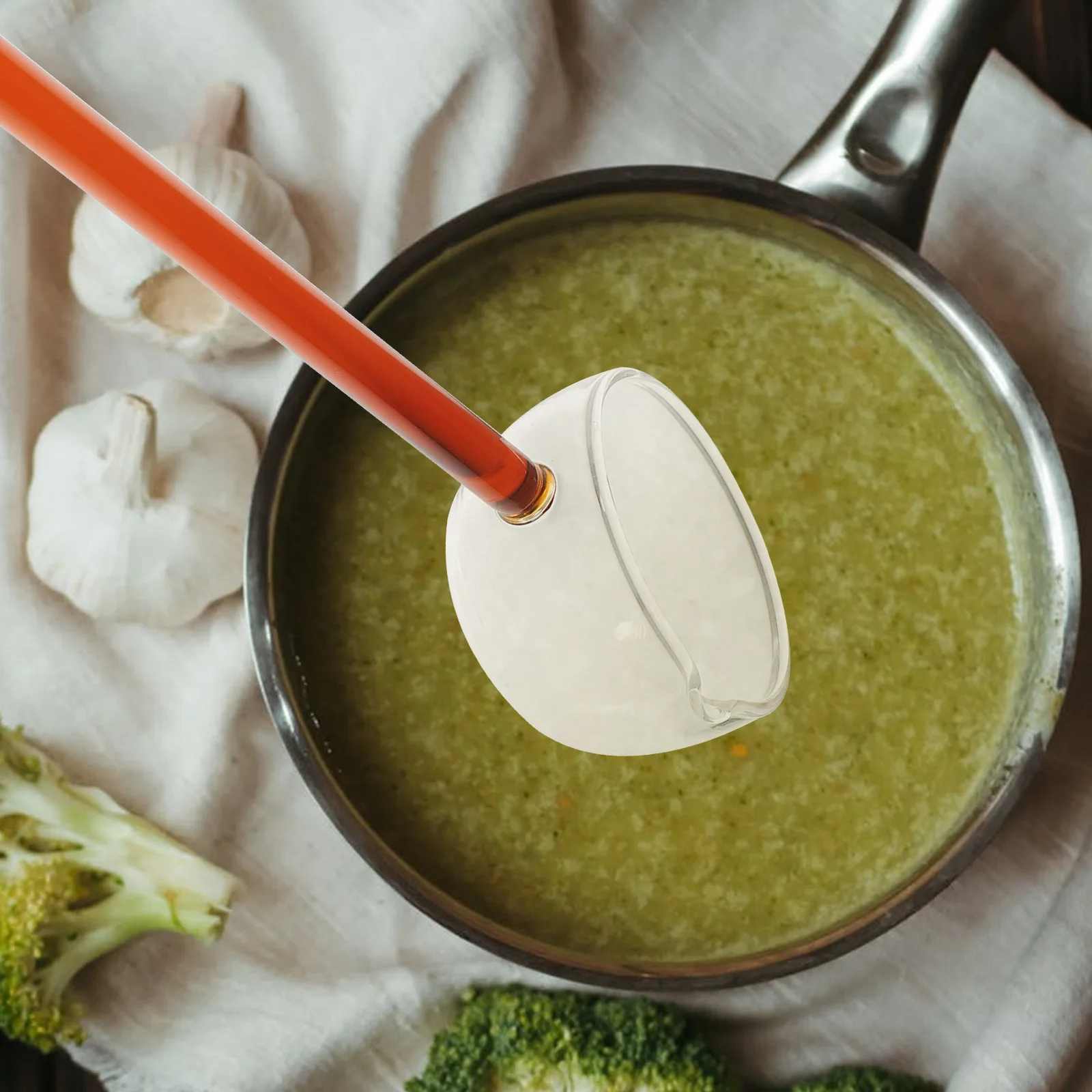 

High Temperature Resistant Glass Stirring Spoon Long Handle Coffee Dessert Soup Scoop Milk Spoon Household Scoop