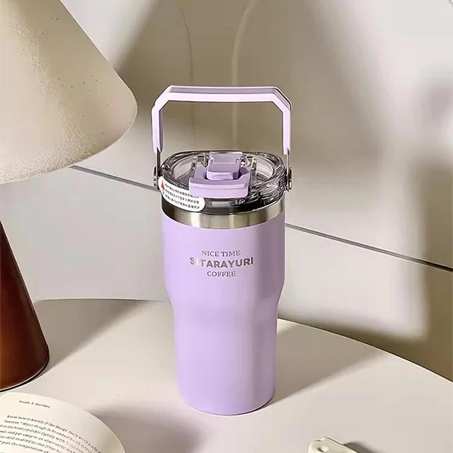 Mug Isotherme 1182ML 40OZ Avec Poignée Et Paille - Tasse Café Acier Inoxydable Double Paroi Voyage