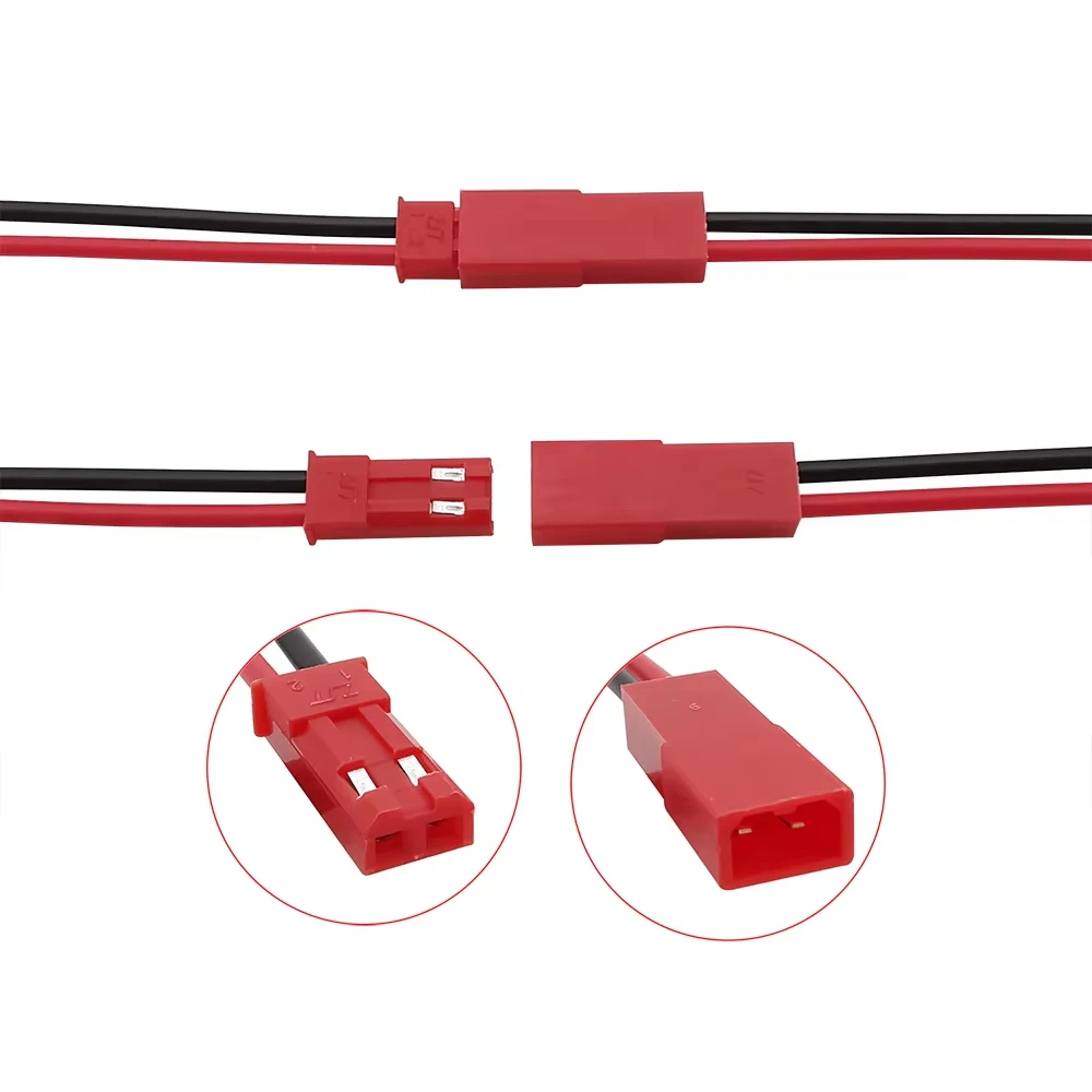 2 Pin JST Stecker Buchse Verbinder 22AWG 10cm DIY Anschlusskabel Elektronik Zubehör für LED Lichtleisten RC Spielzeuge Batterien Elektronik Reparatur Heim Montage Universal Verbindung Elektronik Bauteile für DIY Projek – Detail 4
