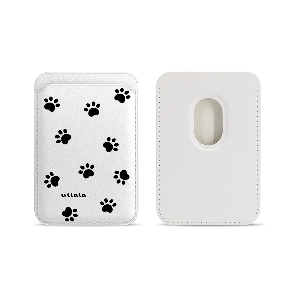 Katzen- und Hundepfoten-Leder-Kartenetui Handyhülle Kartenhalter für Magnetische Hülle Geeignet für alle iPhone Magsafe Karten-Handy-Rückseiten-Taschen – Detail 10