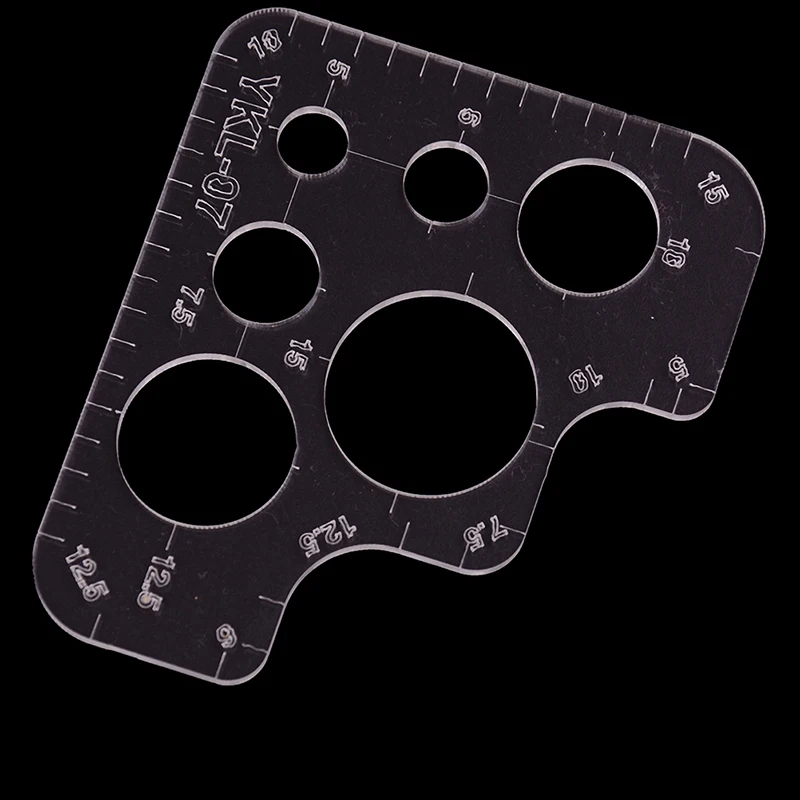 1PC Acrylic Rounded Ruler R Rules DIY Supply Tool Full Size Template For Handmade Leather Style Pattern Drawing Ruler