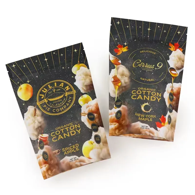 Customized  Ziplock Plastic Packaging | Stand-Up Pouch | Resealable Tear-Notch Bag for Candy, Cookies, Chocolate