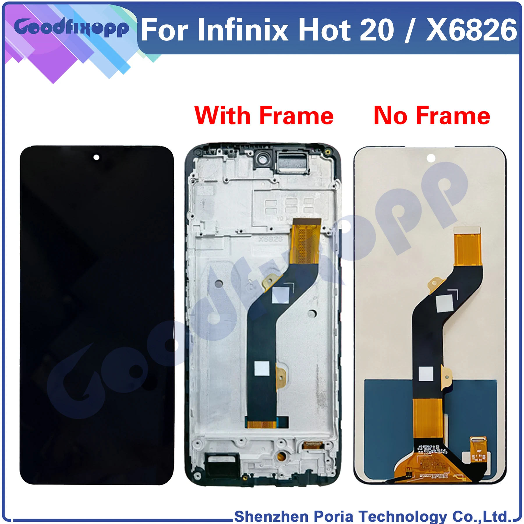 For Infinix Hot 20 X6826 Hot20 LCD Display Touch Screen Digitizer Assembly Repair Parts Replacement