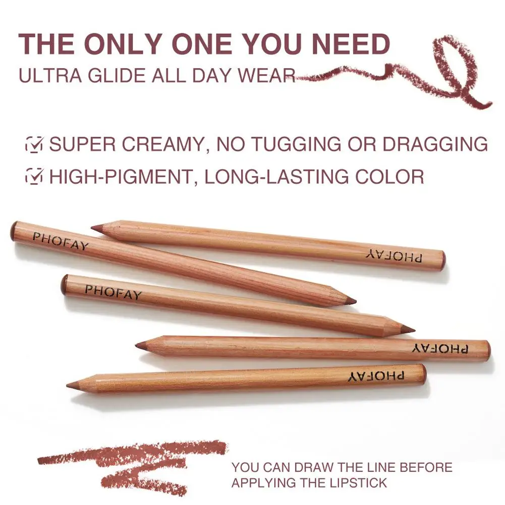 12pcs Lip Liner ปากกา 12 สีกันน้ําและเหงื่อไม่ง่ายที่จะจางหาย Non-Stick CUP ลิปสติกลิปสติกชุดดินสอ