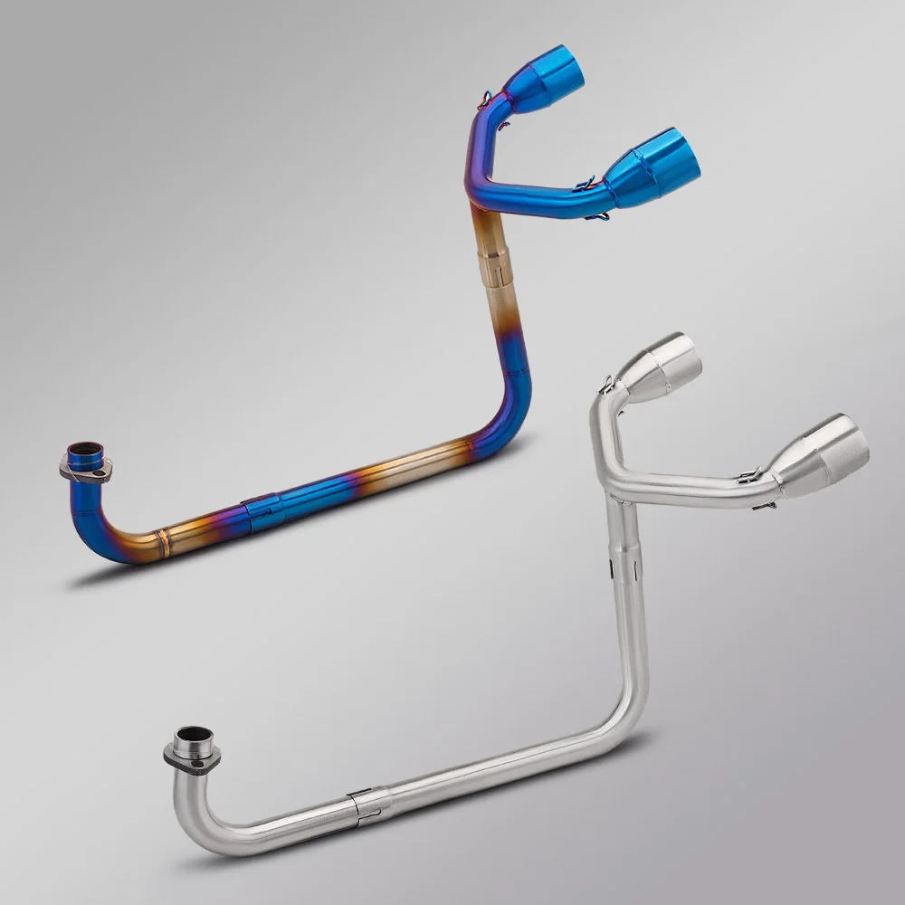 For MSX125 MSX 125 Motorcycle Exhaust Systems Front Middle Link Pipe Modify Double Hole Escape Connect Muffler