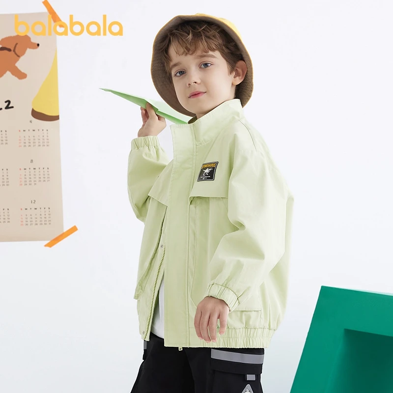 

Balabala Kids Boy Jacket Spring Stand Collar Fashion Cotton Outdoor Fashion Jacket