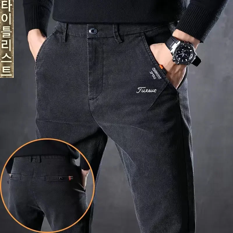 High Quality Golf Pants Men\'s Golf Wear 2024 Autumn New Casual Pants Men\'s Golf Apparel Korean Elastic Force Straight Tube Pants