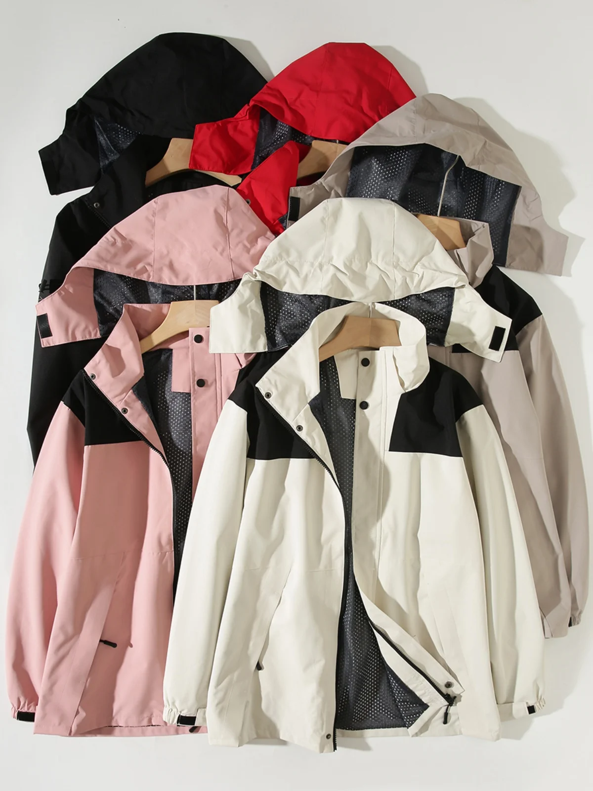 

Outdoor Function Series Breathable Spla-Proof Hooded Jaet Coat Stand Fit Faion Urban Sle Long Sve Zipper Closure