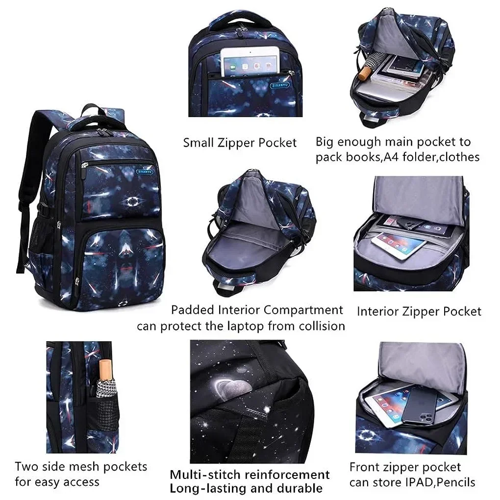 Bags School Kids with Wheels Rolling Backpack for Boy Wheeled School Bag Wheels Trolley Bookbag Carry on Luggage with Lunch