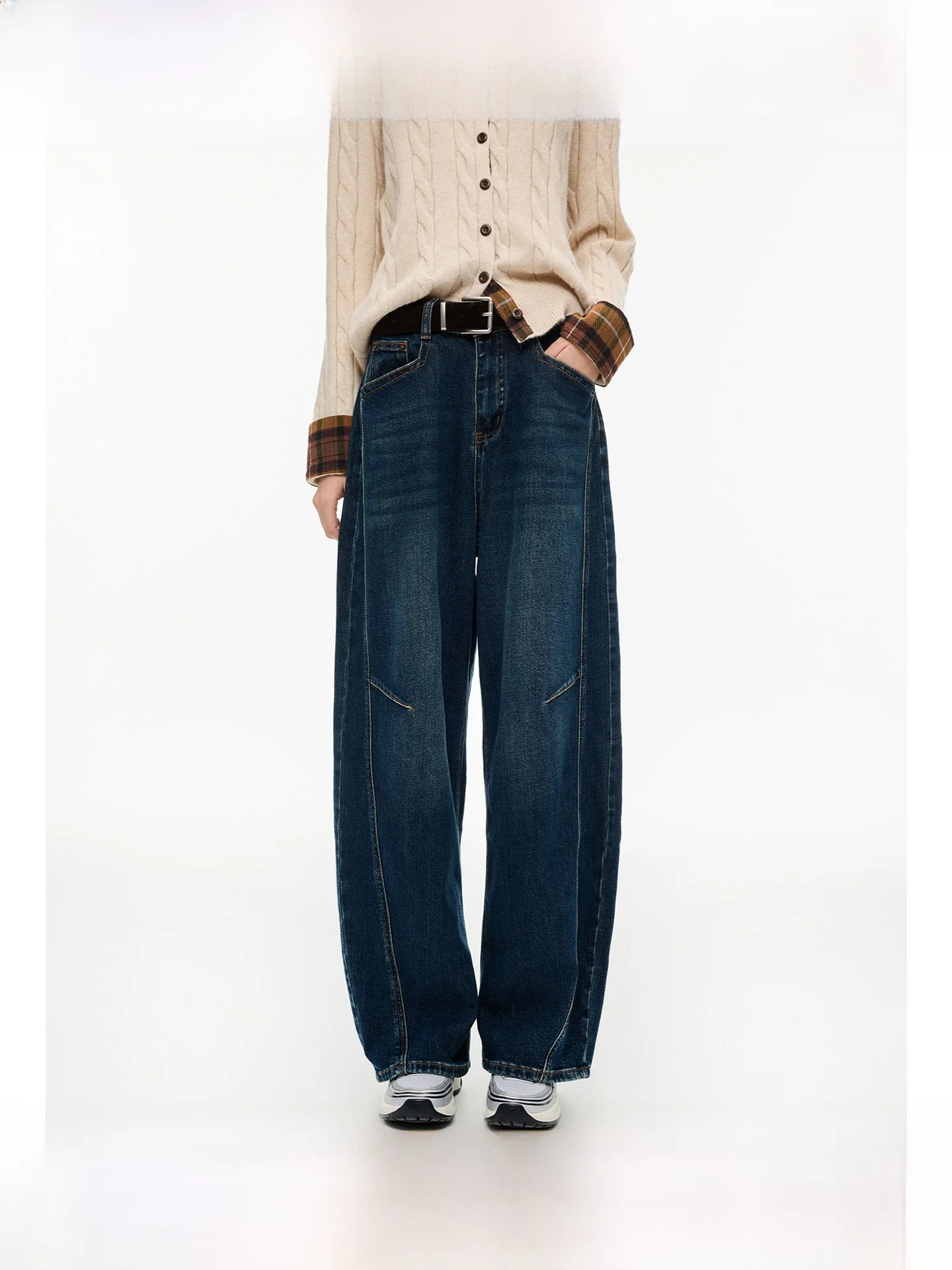 

High Waist Wide Leg Jeans Casual Loose Fit plus Size Women's Jeans Slimming Pants Vintage Style Straight Cut Non-Stretch