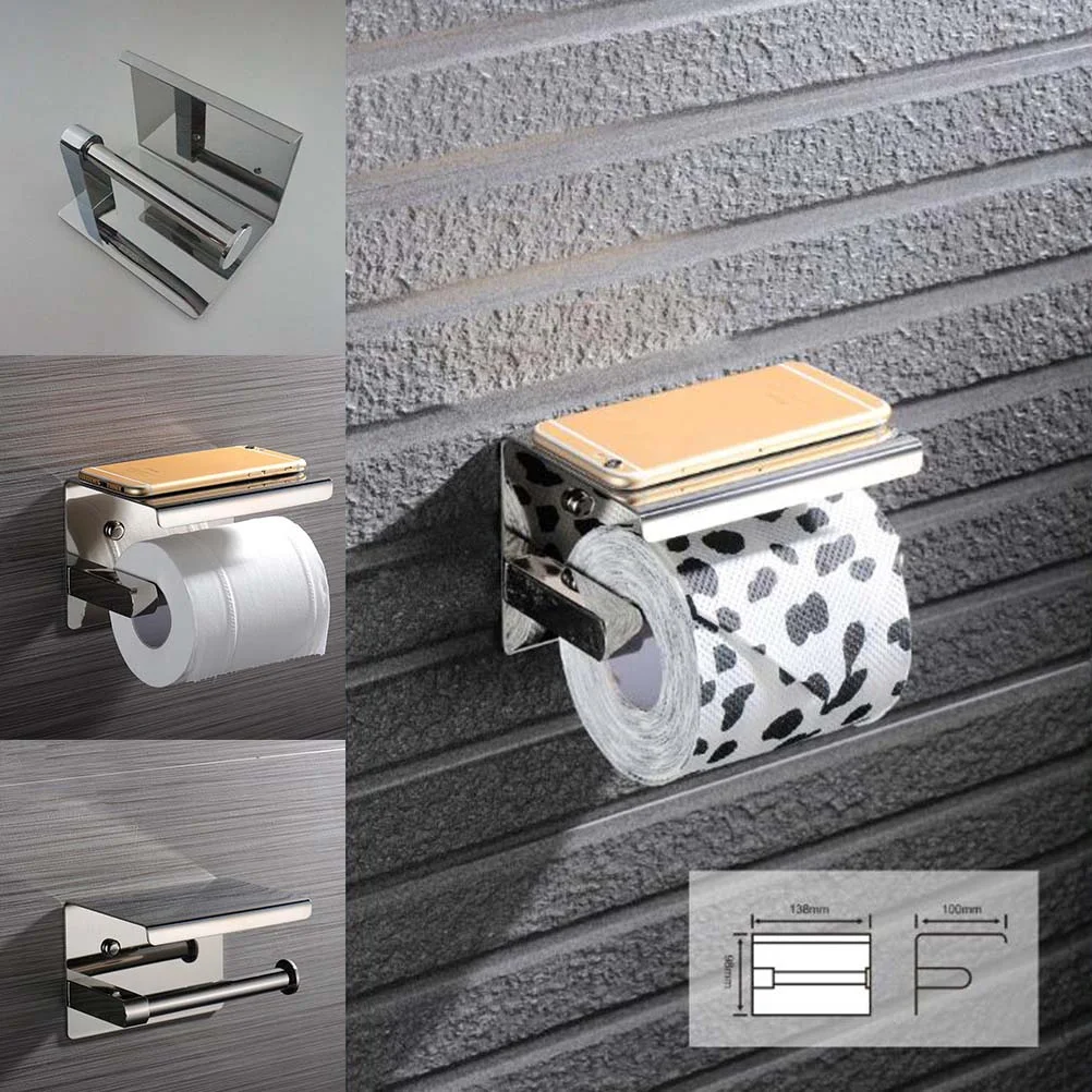 

Держатель из нержавеющей стали с держателем для салфеток с полкой, настенное крепление, стойка для туалетной бумаги для ванной комнаты, декор для дома, отеля, кафе
