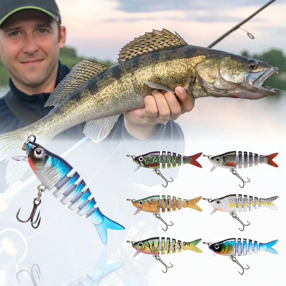 5.5cm 4.5g Lifelike Segmented Fishing Lure Bionic Hard Bait With Diving Lip For Bass Perch Predator Fish Tackle