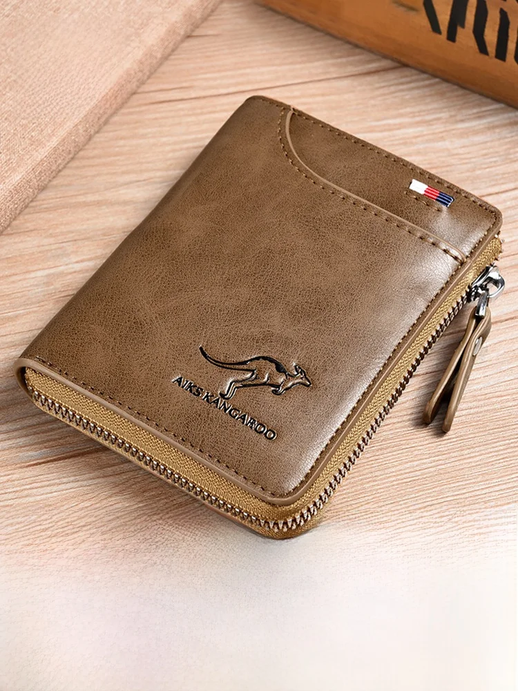anti-theft-magnetic-strip-protection-genuine-leather-men's-wallet-short-zipper-money-clip-multi-function-vertical-leather-wallet