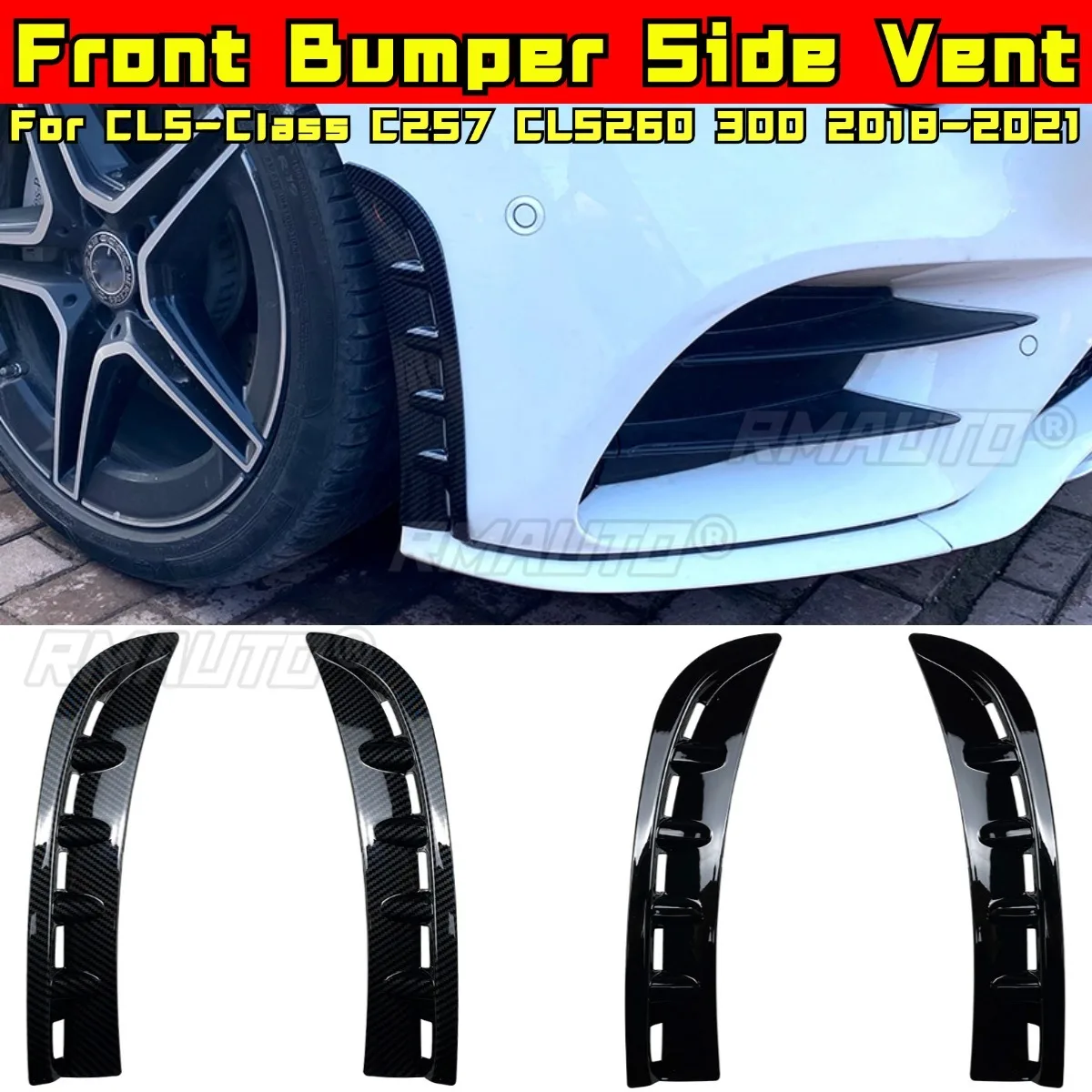 

For Mercedes Benz CLS-Class C257 CLS260 300 2018-2021 Body Kit Front Bumper Side Vent Front Side Air Vent Car Accessories