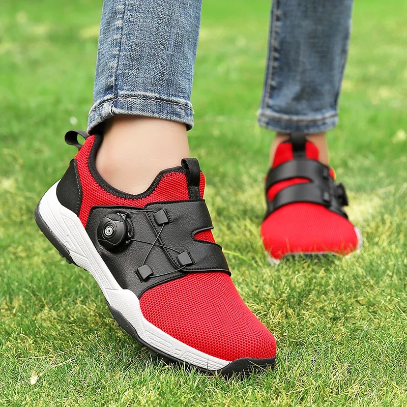 

Women's Super Waterproof Knob Lace Sports Shoes Golf Anti Slip Studs Popcorn Mid Sole Women's Casual Footwear New Golf Shoes