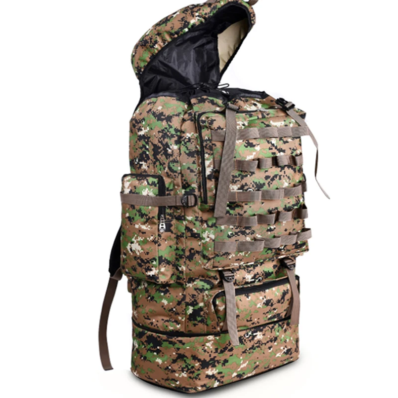 100L Men Large Camping Bag Hiking Backpack Luggage Outdoor Climbing Trekking Travel Tactical Shoulder Bags Sport Camouflage